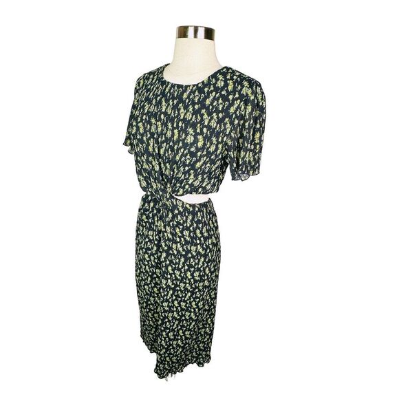Who What Wear Floral Drew Cutout Twist Midi Dress - Size Large - MSRP $178 - Picture 4 of 6